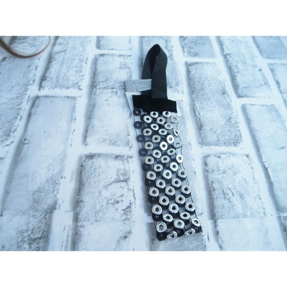 NEW by JUST BASIC, ELASTIC HEADWRAP, HEADBAND BLACK WITH SILVER TONE DECOR   #1 - Picture 8 of 10